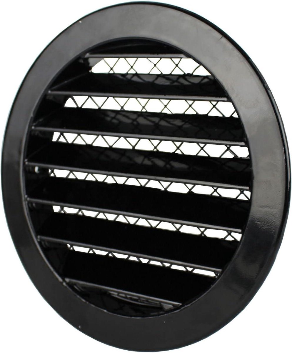 Ventilatierooster Aluminium - Afvoerrooster - Insecten Buiten Houden - Geïntegreerde Bescherming - Ø 125 mm - Zwart