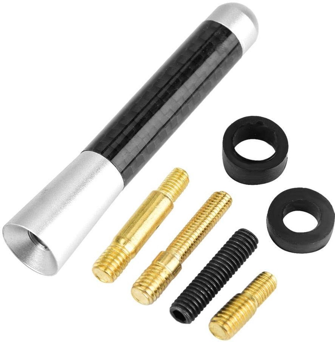 Allecto - Vervangingsantenne - Universele antenne voor auto - Hoogwaardige kwaliteit - Zilver - 3 inch - Geschikt voor diverse voertuigen - Auto-ac...