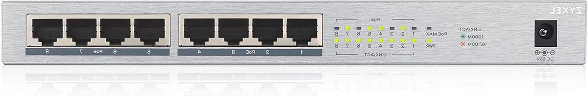Gigabit Switch - Netwerk Hub - Netwerk Uitbreiding - 8 Poorten PoE+ - 60 Watt Budget - Zwart