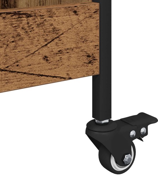 vidaXL - Keuken - Trolley - Oudhout - 70 - x - 30 - x - 82 - cm - Bewerkt - hout — afbeelding 4