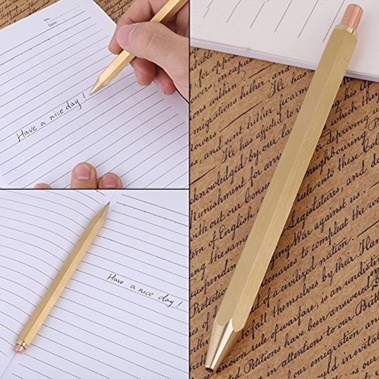 aladdien - Delicate Signature Pen - Lichtgewicht pen - Herbruikbaar ontwerp - Zwart - Hexagonaal design - Geschikt voor dagelijks gebruik - Kleur zwart — afbeelding 5