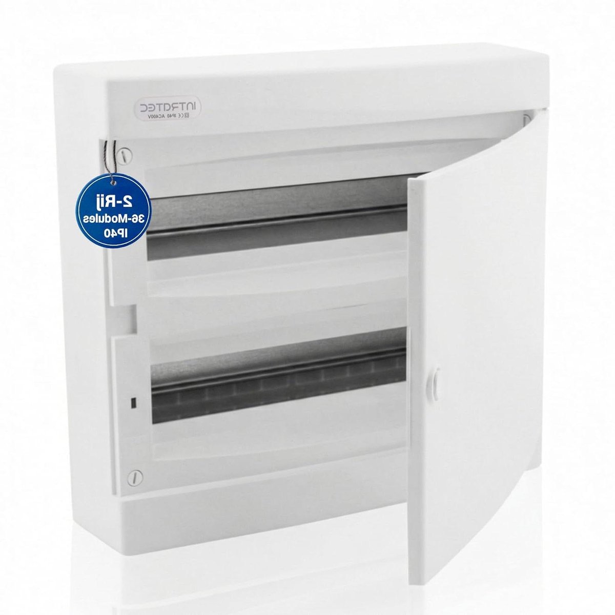 Opbouw Verdeler - Verdeelkast Zekeringkast - Elektrische Installatie - IP40 Transparante Deur - 361 x 396 x 112 mm - Wit