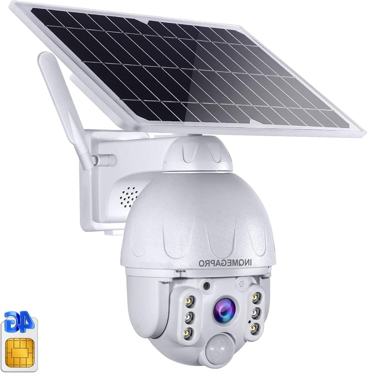 Bewakingscamera Buiten - IP Camera 4G - Beveiliging Woning - Dubbele Detectie Sensor - 1080P HD - Wit