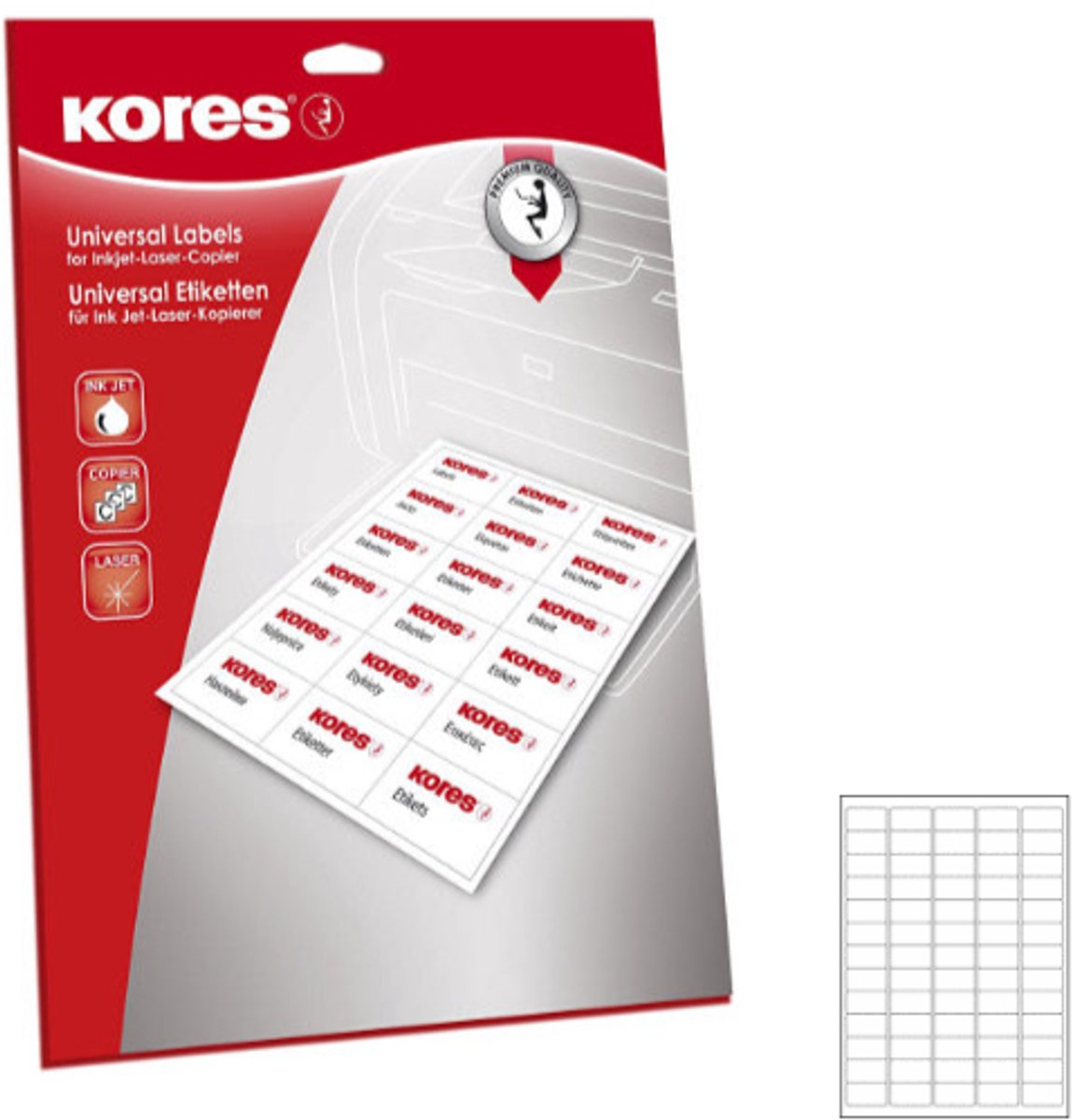 100 Vel Etiketten A4 Wit 38.1X21.2Mm