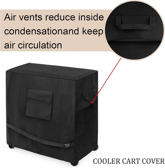 Koeler Kar Cover - Koelboxhoes Waterdicht - Bescherming Outdoor - UV-bestendig Oxfordstof - Tot 80 Quart - Zwart — afbeelding 5