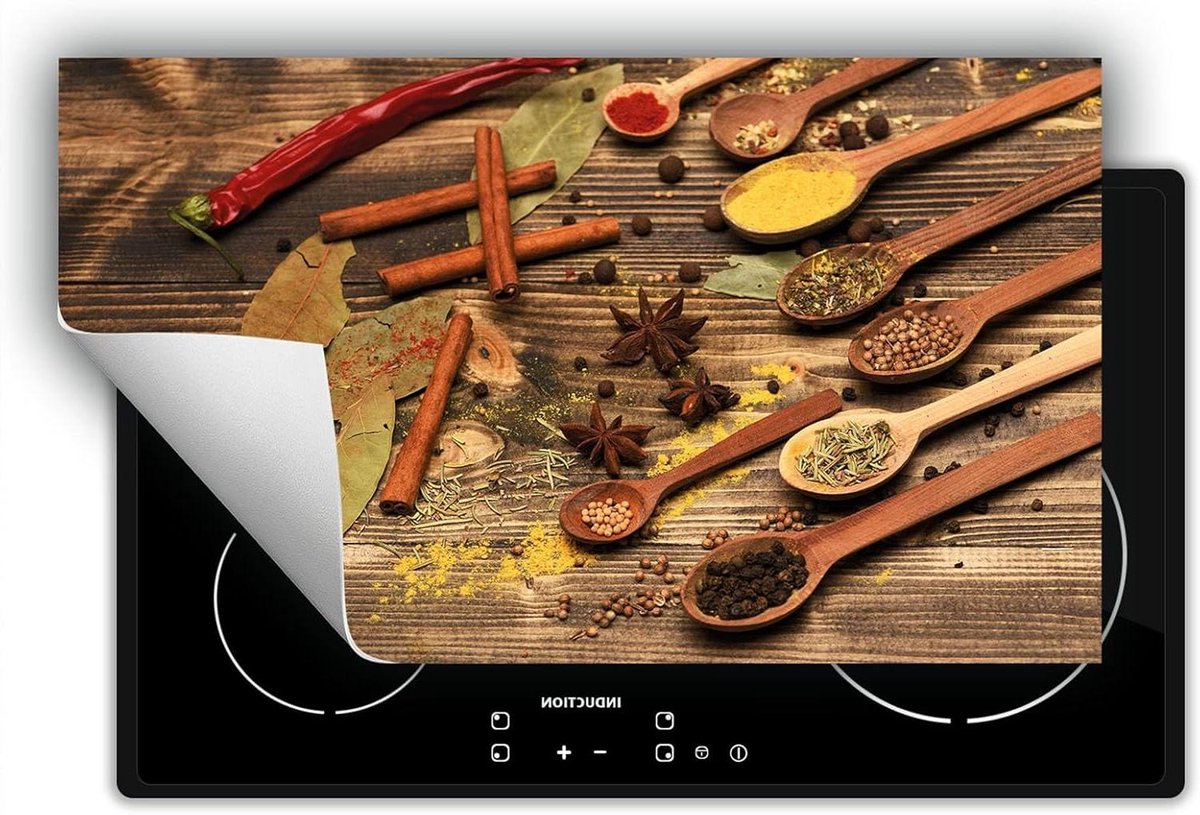Inductie Beschermer - Kookplaat Afdekker - Extra Werkruimte - Krasbestendig Vinyl - 90x52 cm - Hout
