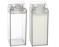 Gerimport Koelkast organizer - 2x - sap / melk kan - met dispenser deksel - 1,1 liter - kunststof