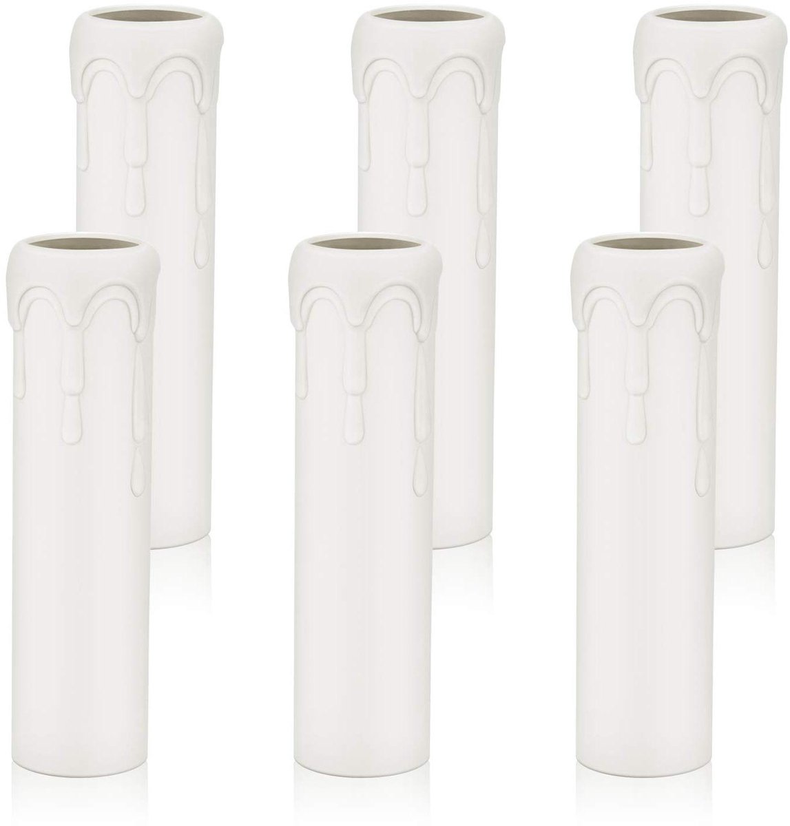 DiCUNO E14 Kaarsenhoes, 25 * 100MM Witte plastic kandelaar lamphouder, Voor kroonluchter L