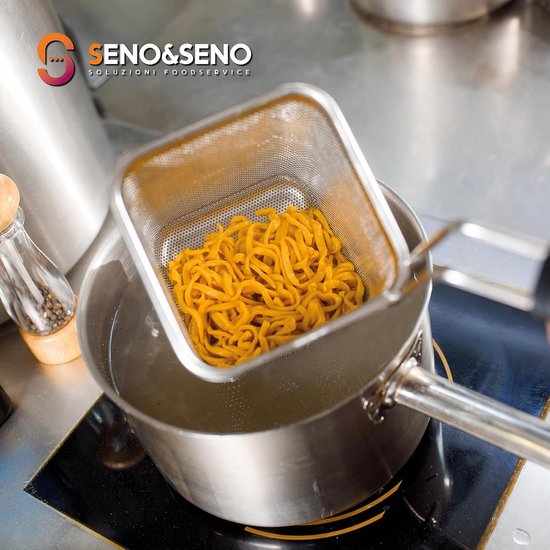 Pastamand Universeel - Noodle Mand - Professioneel Koken - Roestvrij Staal 18/10 - 14x14x20 cm van Merkloos — afbeelding 3