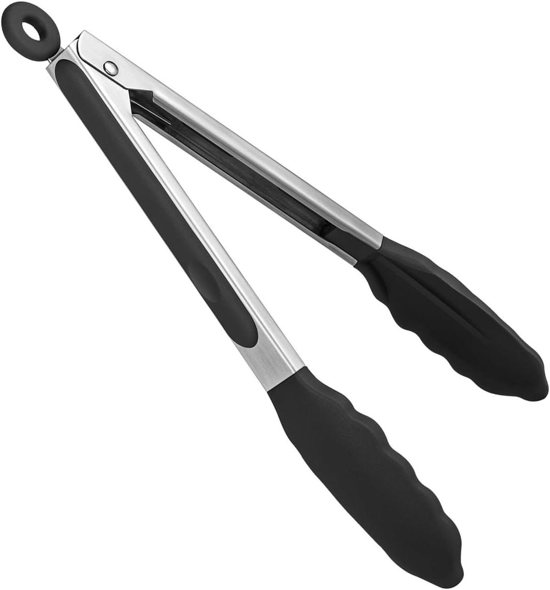 Keukentang - Serveertang Grilltang - Veilig Koken - Hittebestendige Siliconen - 23 cm - Zwart
