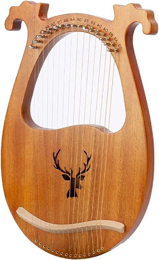 Lyre Harp - Zeven-snarige Harp - Muziek Maken - Massief Mahoniehout - 16 Snaren - Natuurlijk Hout