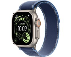 Apple Watch Ultra 3 Cellular 49mm Natural Titanium Case with Blue/Bright Blue Trail Loop - M/L
