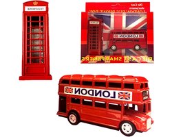 Set van 2 London Souvenir Puntenslijpers - Unieke Die Cast Metal Sharpener - British Souvenir Engeland UK Gift - Londen Bus & Telefoon Box Modellen