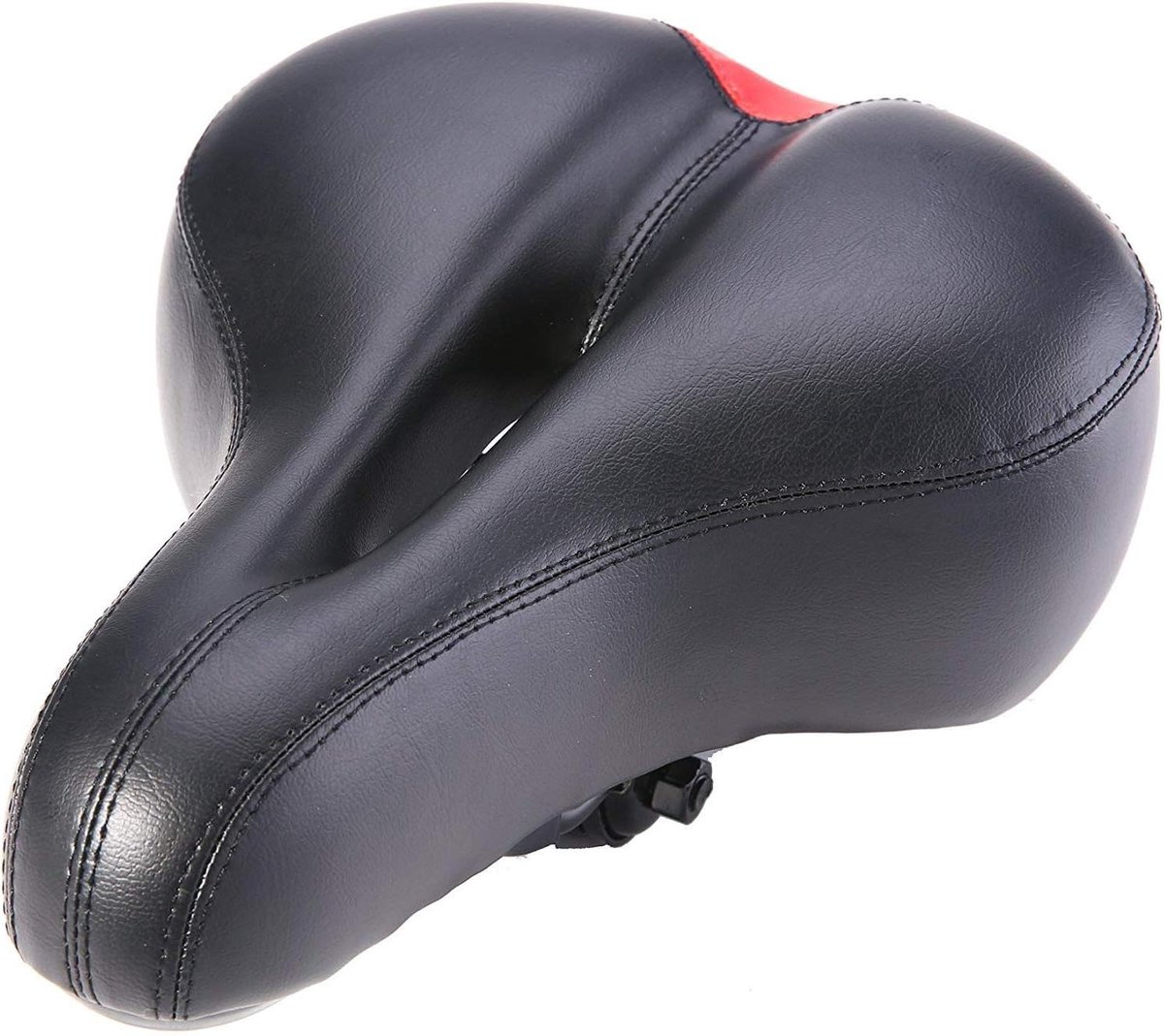 Bicycle Saddle Professional Anatomical Suspension Extra Large Cussin Gel Comfort for Bicycle Street MTB (Black/Red)