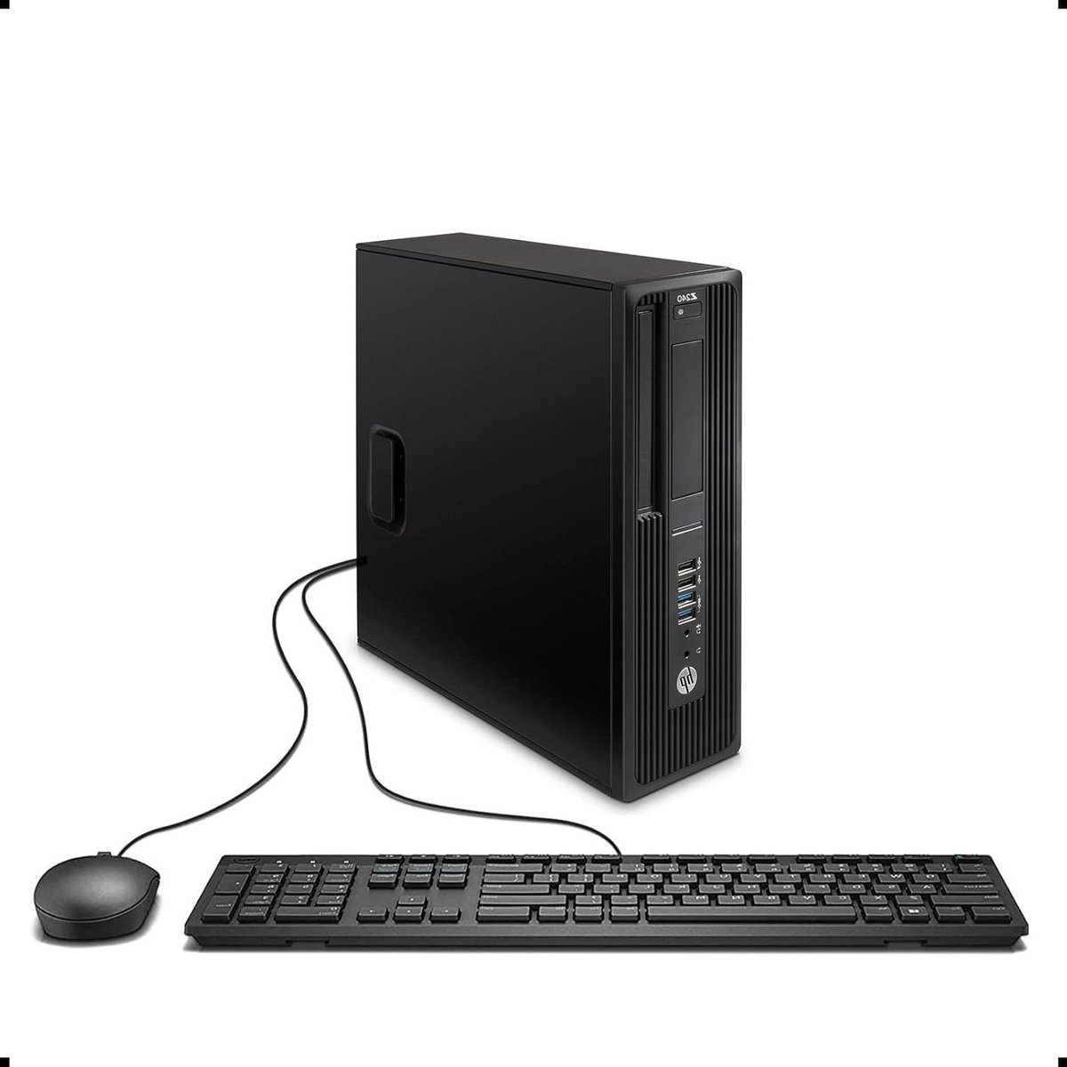 Desktop Computer - Werkstation PC - Thuiswerken Kantoor - Inclusief WiFi Bluetooth - 256 GB SSD - Zwart