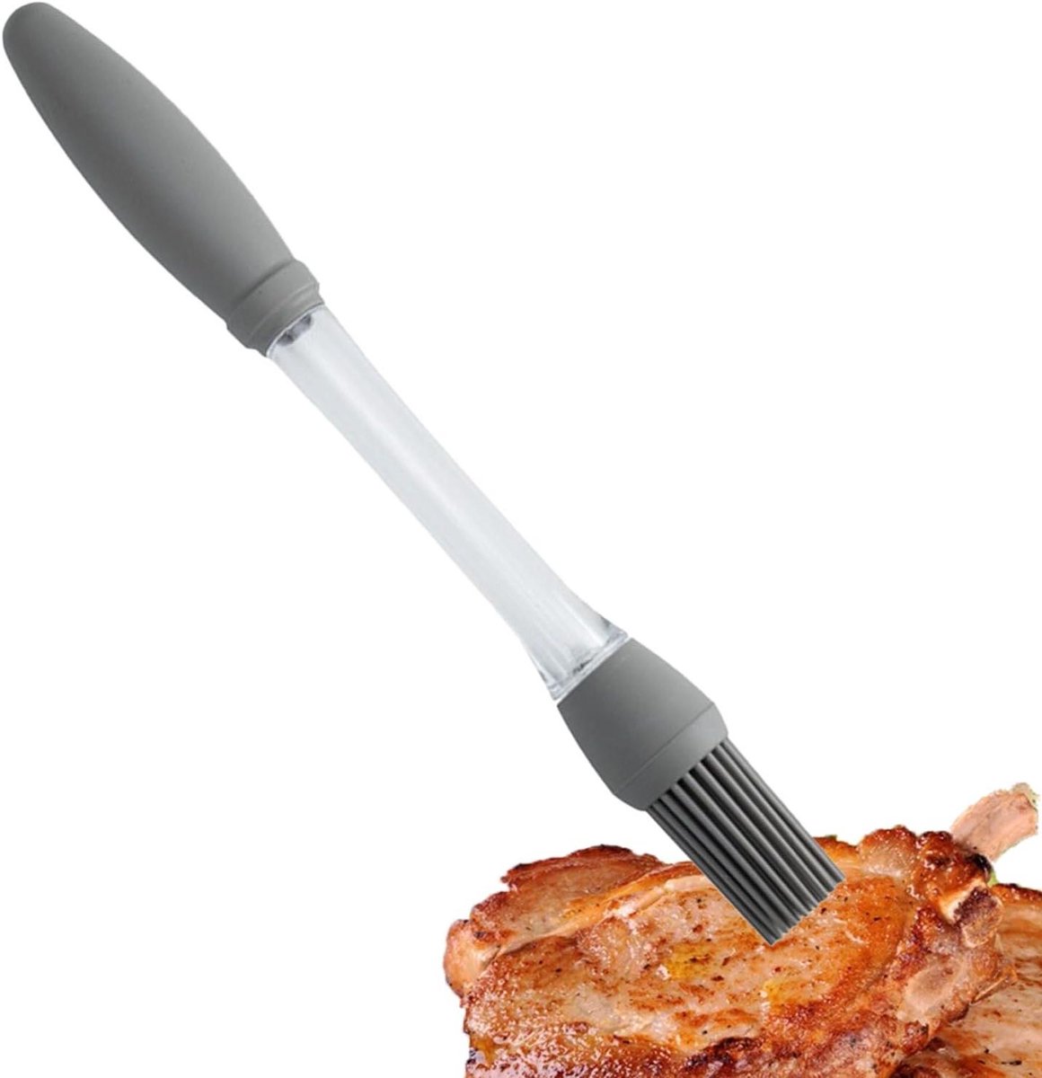 Keuken Borstel - Olieborstel Bakborstel - Aanbrengen Marinades - Vaatwasserbestendig - 25 x 5 cm - Grijs