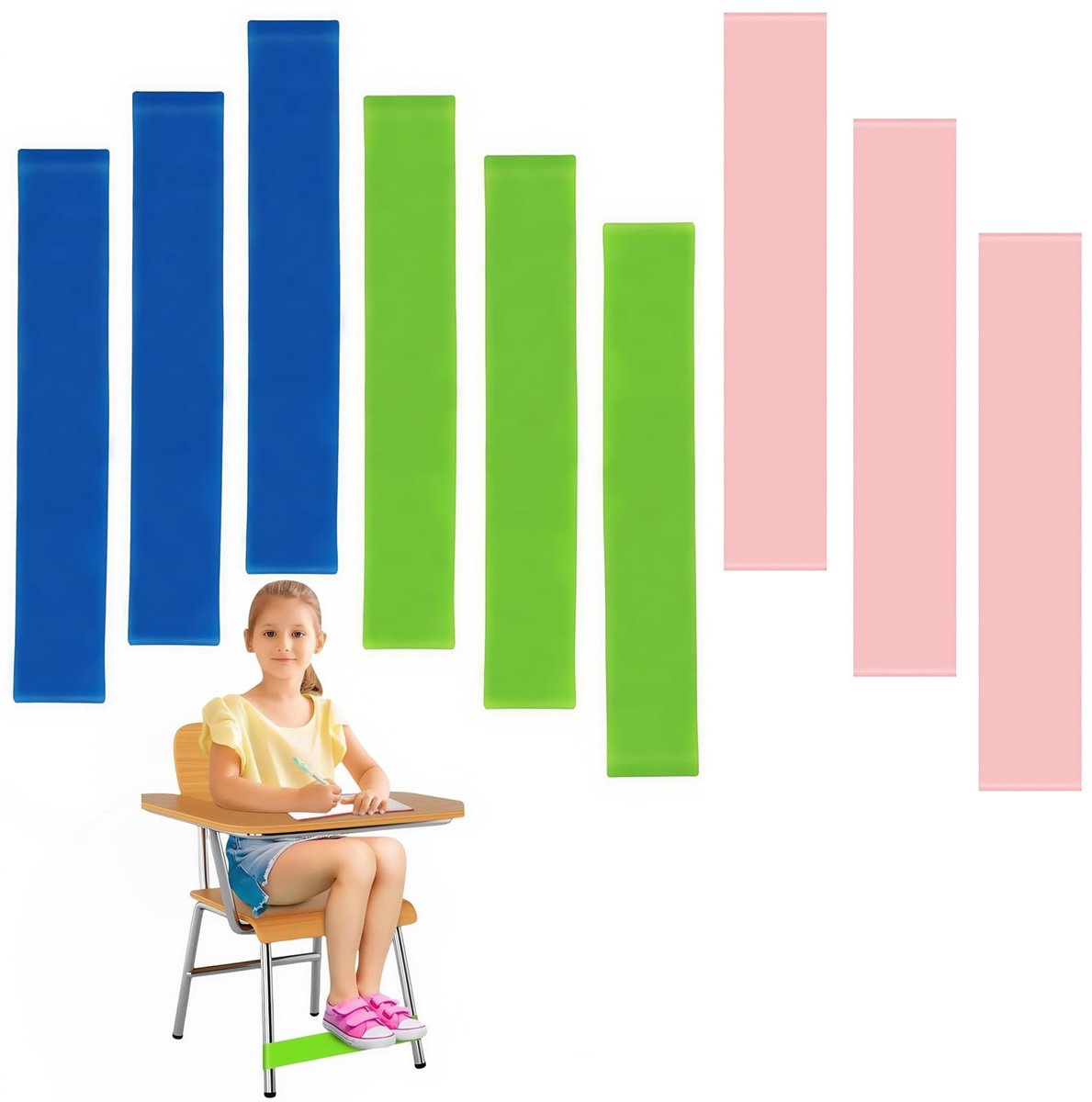 MTTproducts- Oefenbanden Elastisch - Geschikt voor ADHD/Autisme - Verbeterde Elasticiteit - Geurvrij - Voor Fysiotherapie/Revalidatie - Aandacht en Focus Verbeteren - Stoelbanden