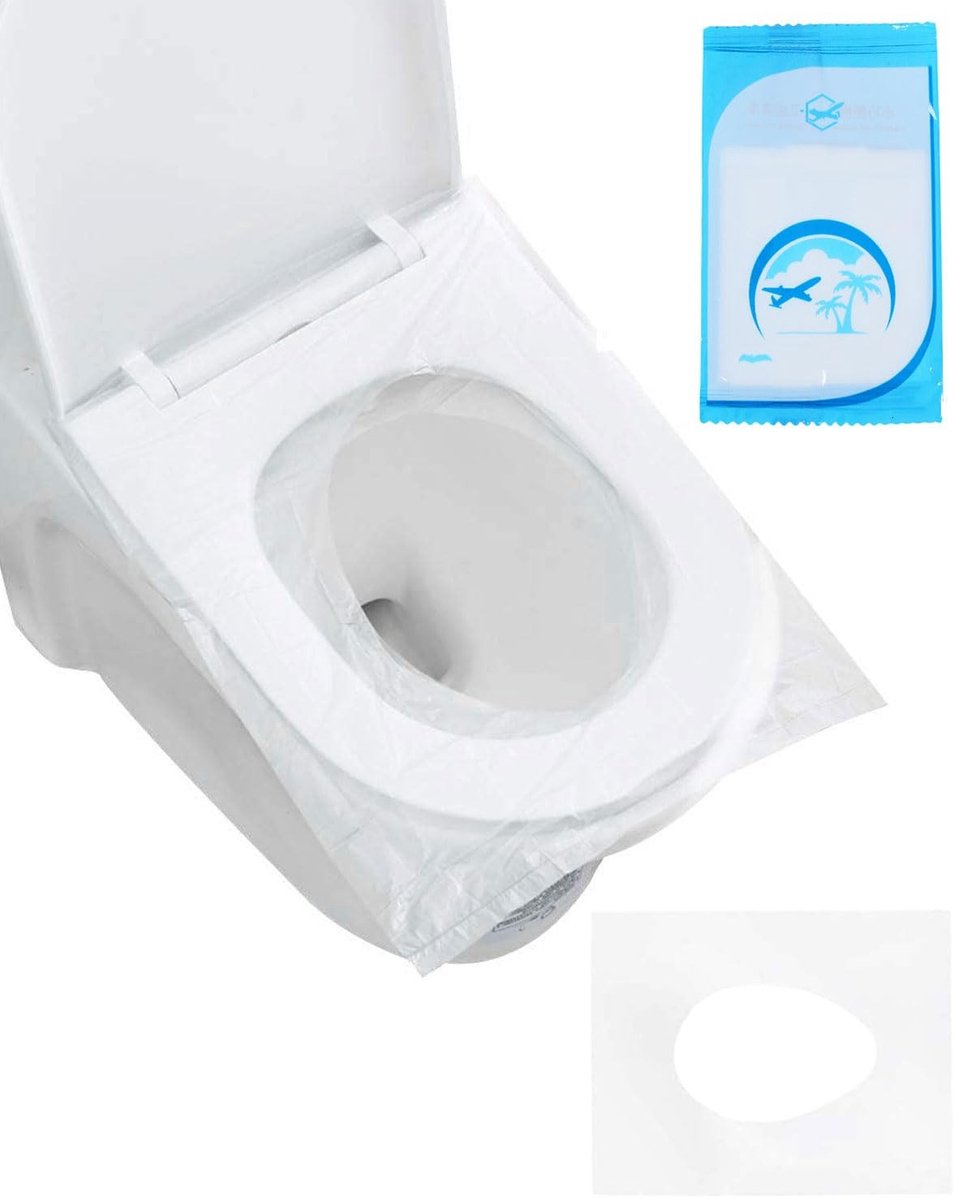 NTH products- Wegwerp-WC-Bril Waterdicht - Biologisch Afbreekbaar - Draagbaar - 10 Stuks - Comfortabel - Geschikt voor Standaard Toiletten - Toiletbril
