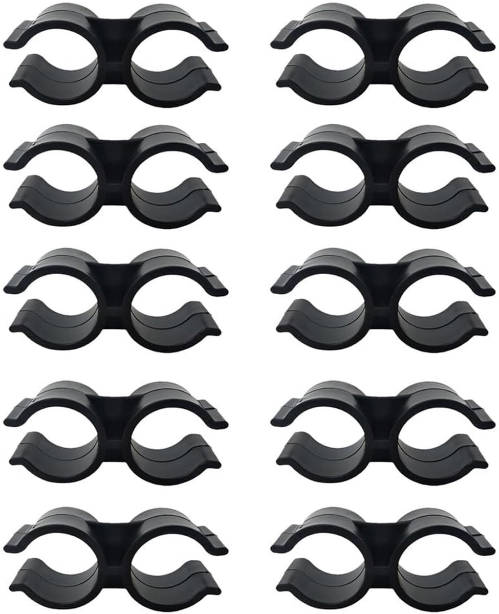 MTTproducts- Buisclip 10 Stuks - PVC Plastic - Dubbele Beugel - Diameter 24mm - Corrosiebestendig - Eenvoudige Installatie - Buisbeugel