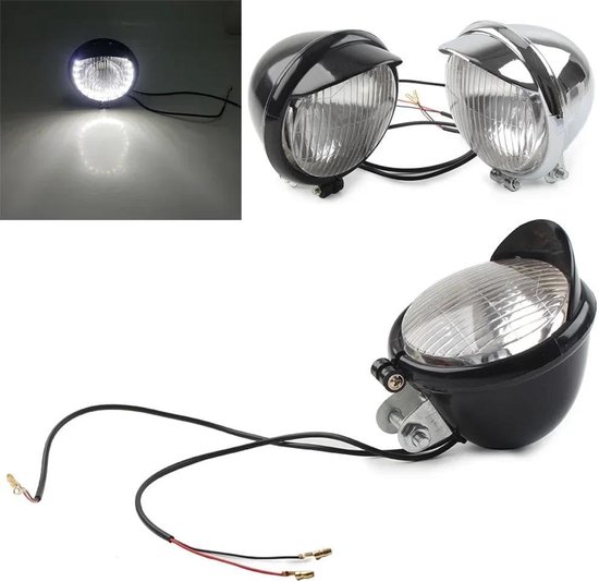 Motorfiets Koplamp - Mistlamp Touring - Verbeter Zichtbaarheid - Universele Pasvorm - 12V - Zwart Chroom — afbeelding 3