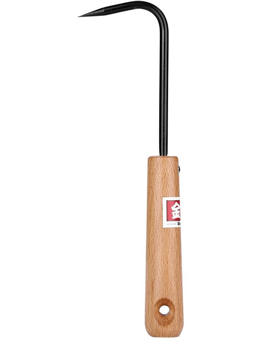 Cosensi- Bonsai Haak - Hoogwaardige Manganese Staal - Ergonomisch Houten Handvat - Tuingereedschap - Tuingereedschapset - 6 x 22 cm - 78 g
