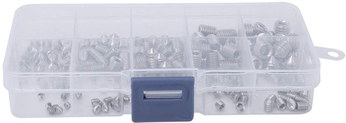 Cosensi- Draadstift 200 stuks - M3/M4/M5/M6/M8 - Roestvrij Staal - Conische Punt - Binnenzeskant - Compact en Duurzaam - Schroef