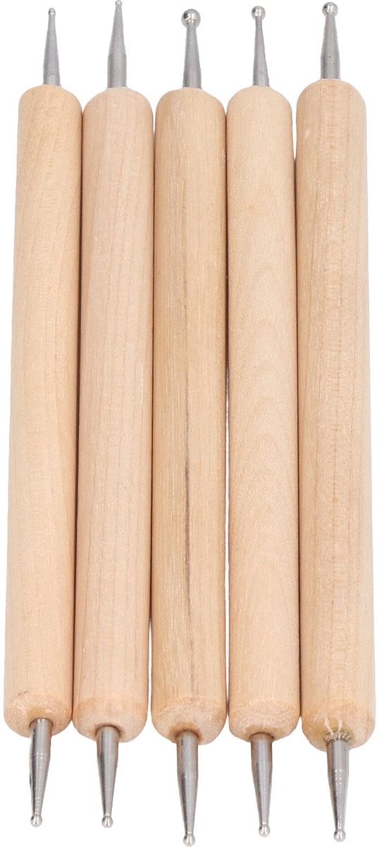 Cosensi- Embossing Stylus Set - 5 Stuks - RVS - Dubbelzijdig - Balpunt - Tracing Puntjes - Voor DIY Schilderen