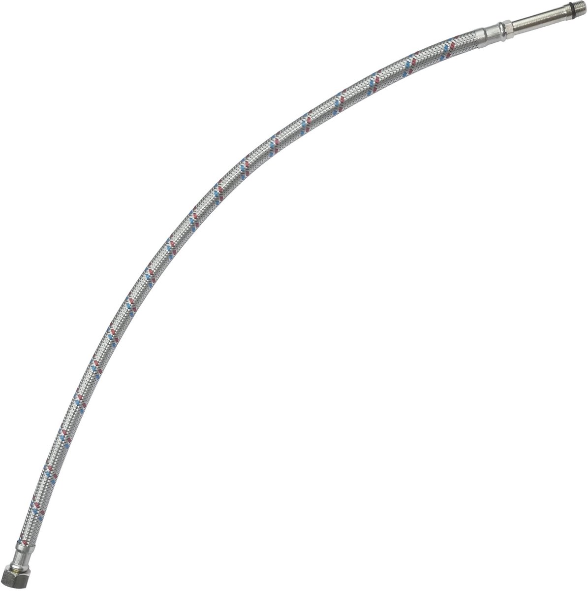 Cosensi- Aansluitstuk 3/8 inch - M10 Mannetje - Lengte 600 mm - Flexibele Slang - Sanitaire Inlaat Slang - Roestvrij Staal Bekleding - Aansluitslang