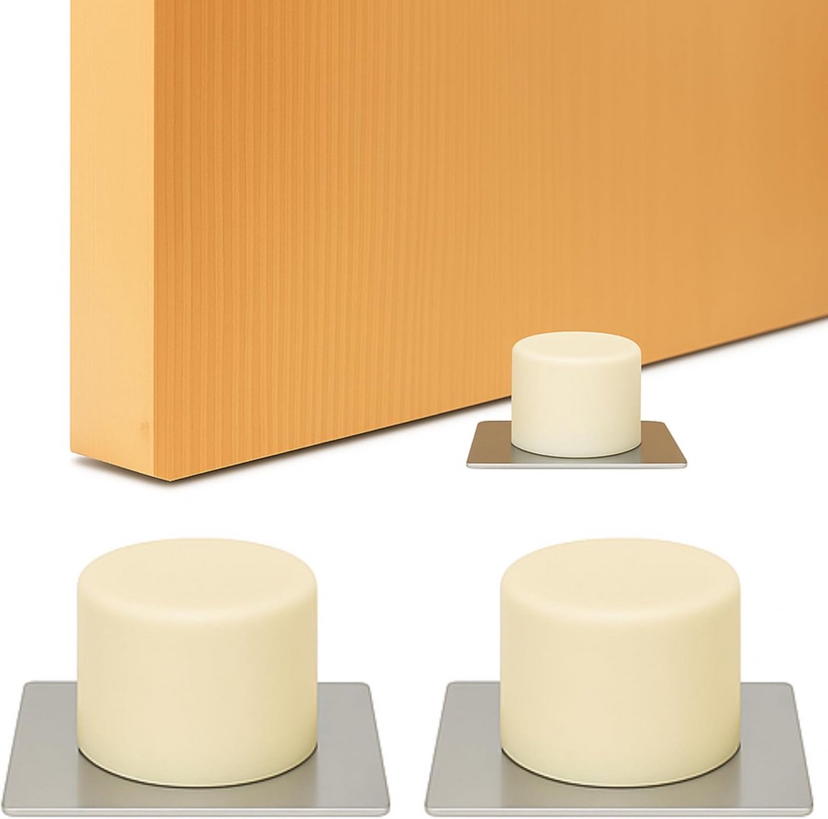 Zelfklevende Deurstopper Wit - Set van 2 Stuks