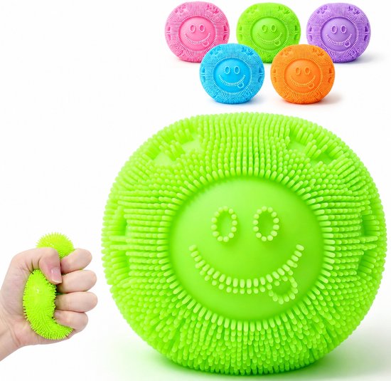 Oneay Fuzz Ball Squishy Stressbal – Sensorisch Friemelspeelgoed, Zachte Knijpspeelgoed tegen Stress en Angst, Anti Stress Speelgoed voor Kinderen en Volwassenen,Green