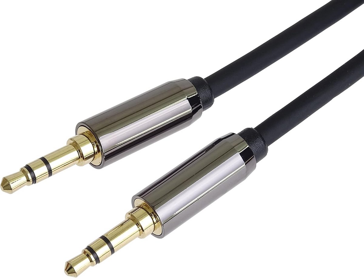 3.5mm StereoJack kabel 1.5m - M/M - Afgeschermd - Metalen stekkers - Voor audioapparatuur