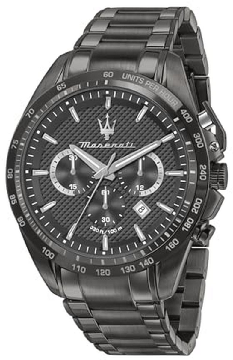 Limited Edition Chronograph Quartz Watch for Men - 45 mm Dark Grey Modern Design