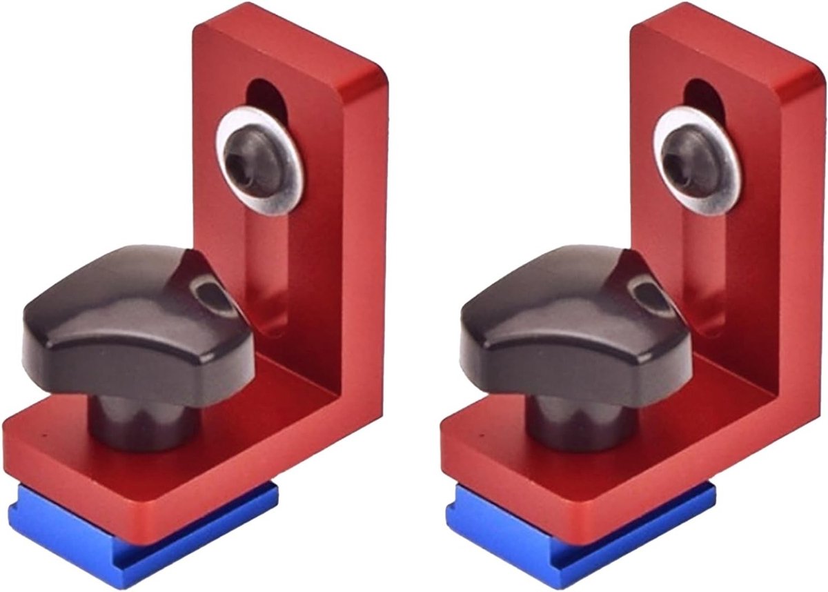 Dailygoods- Geleiderailstop 2 Stuks - T-Rail Geleiderailstop - Verstekrailstop - Houtbewerking - Aluminiumlegering - Slijtvast en Corrosiebestendig - Railstop