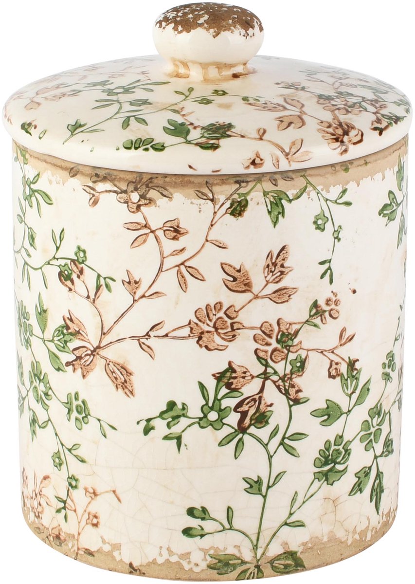 Dekoratief | Pot m/deksel 'Branched Harmony', keramiek, 13x13x15cm | A265473