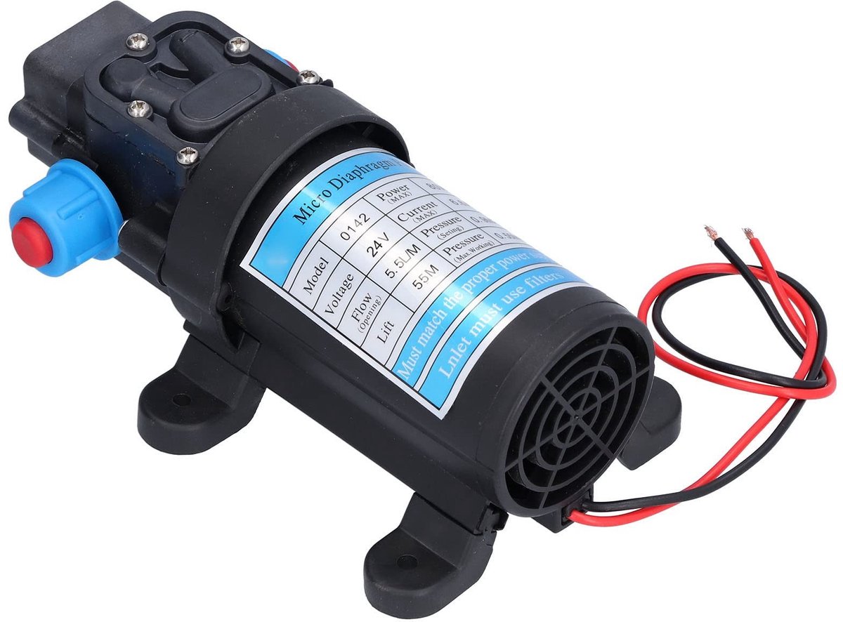 OmGoods - Dailygoody - 5,5 L/min Micromembraanpomp - Zelfzuigende Hogedrukpomp - Compact en krachtig - 24V - Verswaterdrukmembraanpomp - Ideaal voor watersystem