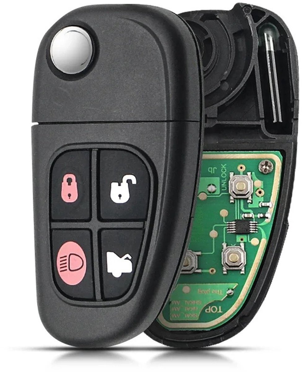XEOD 4 knops autosleutel - Complete sleutel - Met electronica - Geschikt voor Jaguar - 4D50 - 433MHZ - FO21 - 1 stuks