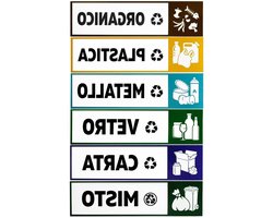 Recyclingstickers voor afvalscheiding van 15 x 4 cm, duurzame etiketten voor afvalclassificatie en duidelijke herkenning op vuilnisemmers