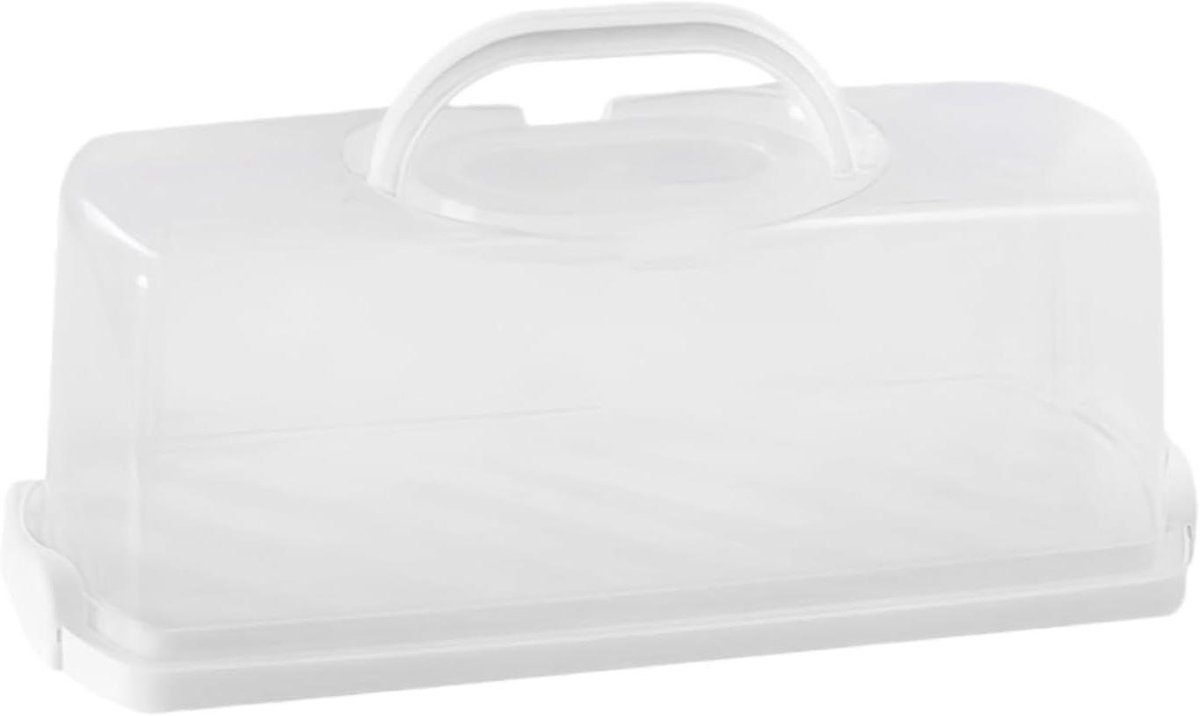 Broodtrommel met handvat - Bakkerij box - Brood bewaren - Vochtvasthoudend ontwerp - 39x17x15 cm - Wit