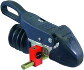 Zwarte koppeling met rode DoubleLock-beveiliging en zilverkleurige details.