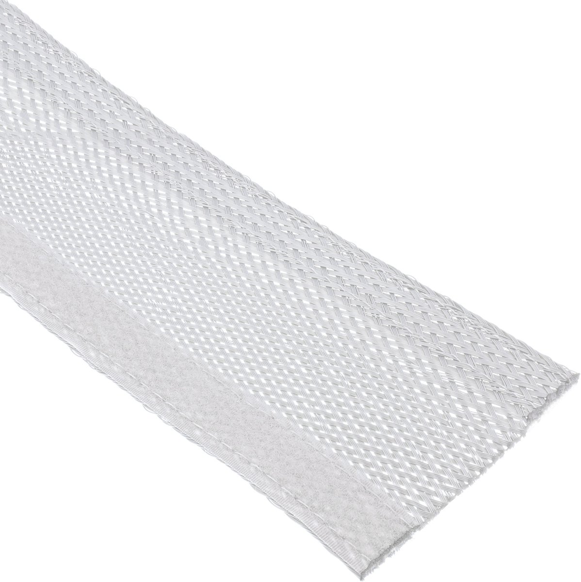 InLine® beschermslang, stoffen beschermslang met klittenband, 1m x 25mm wit