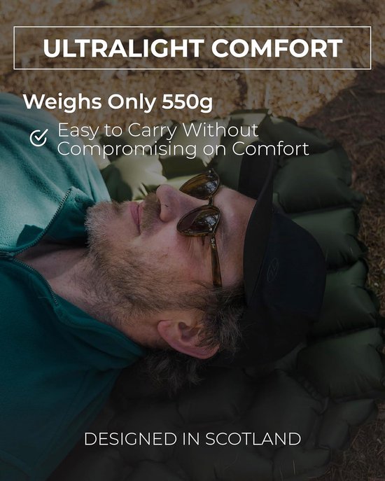 Slaapmat - Luchtbed Kamperen - Comfortabel Slapen - Primaloft Voering - Compact - Groen — afbeelding 4
