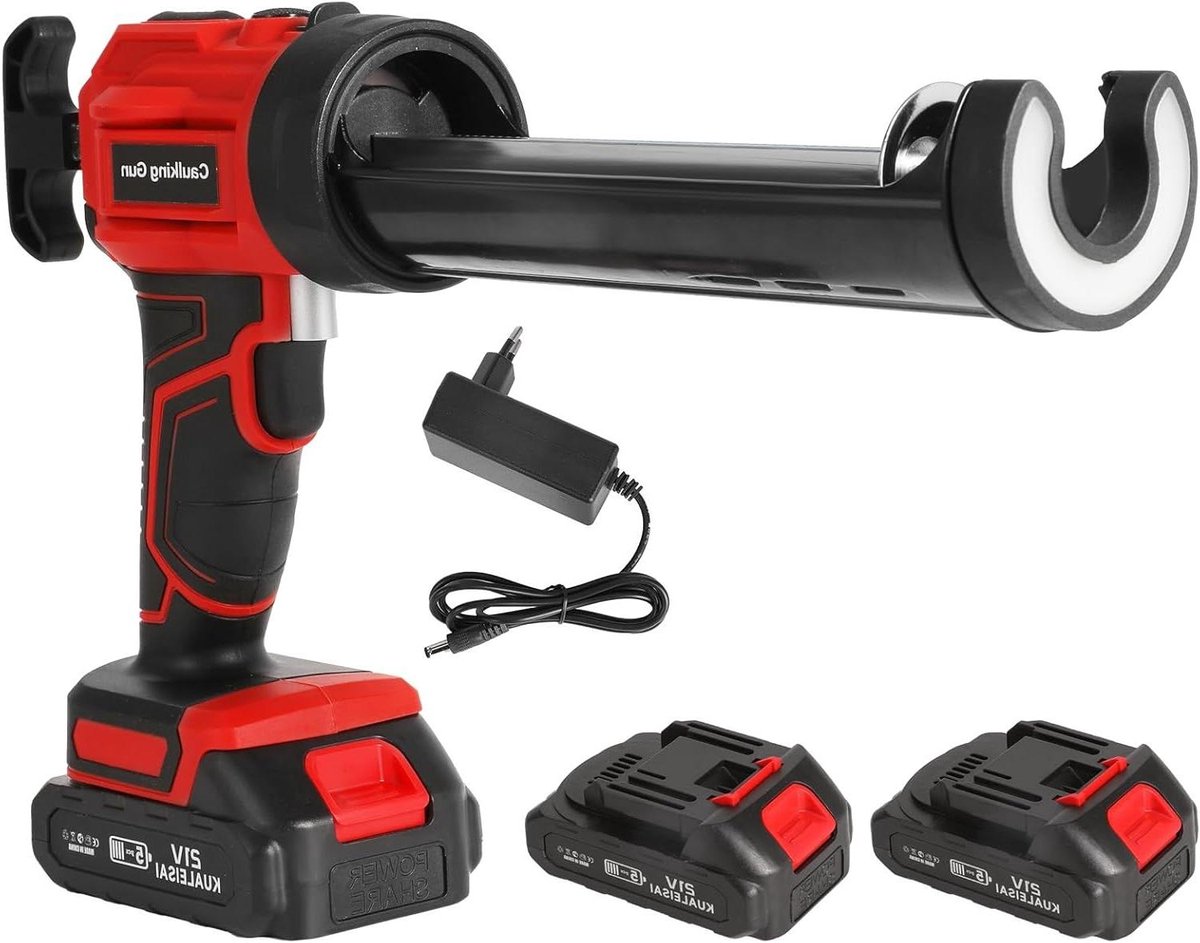 Lijmpistool - Elektrisch kitpistool - Afwerkingen aanbrengen - Automatisch terugslagdesign - 300 ml - Grijs