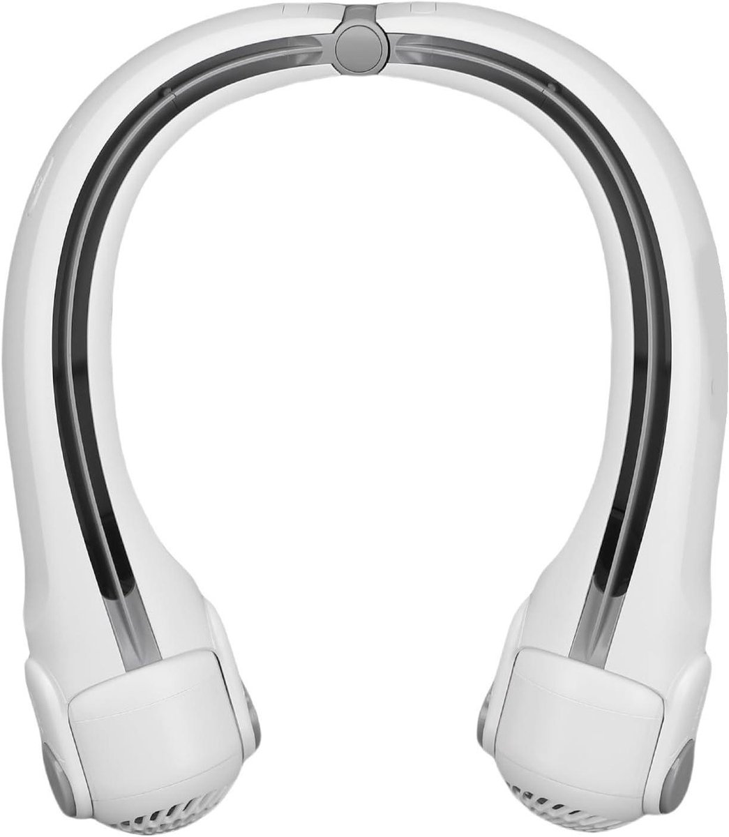 Bladloze Nekventilator - Draagbare Ventilator - Persoonlijke Koeling - Turbokoeling Technologie - 23x18x6 cm - Wit