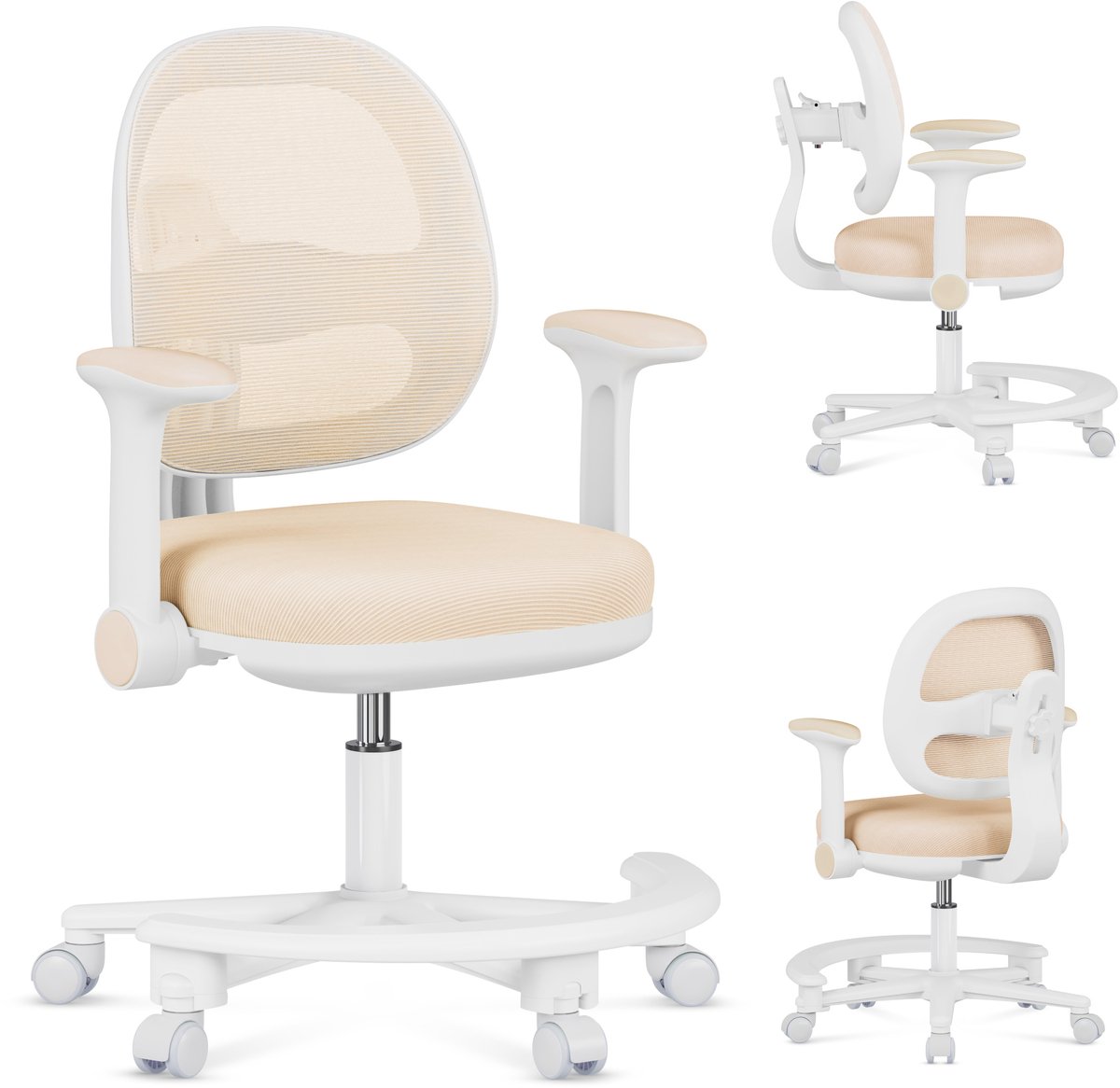 Mark Adler Junior 3.6 - Ergonomische Bureaustoel Kind - Verstelbaar met Voetensteun - Beige