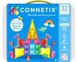 CONNETIX - Magnetisch Tegels - Travel Mini Pack/Reisset - 32 Stuks - Magnetisch Speelgoed