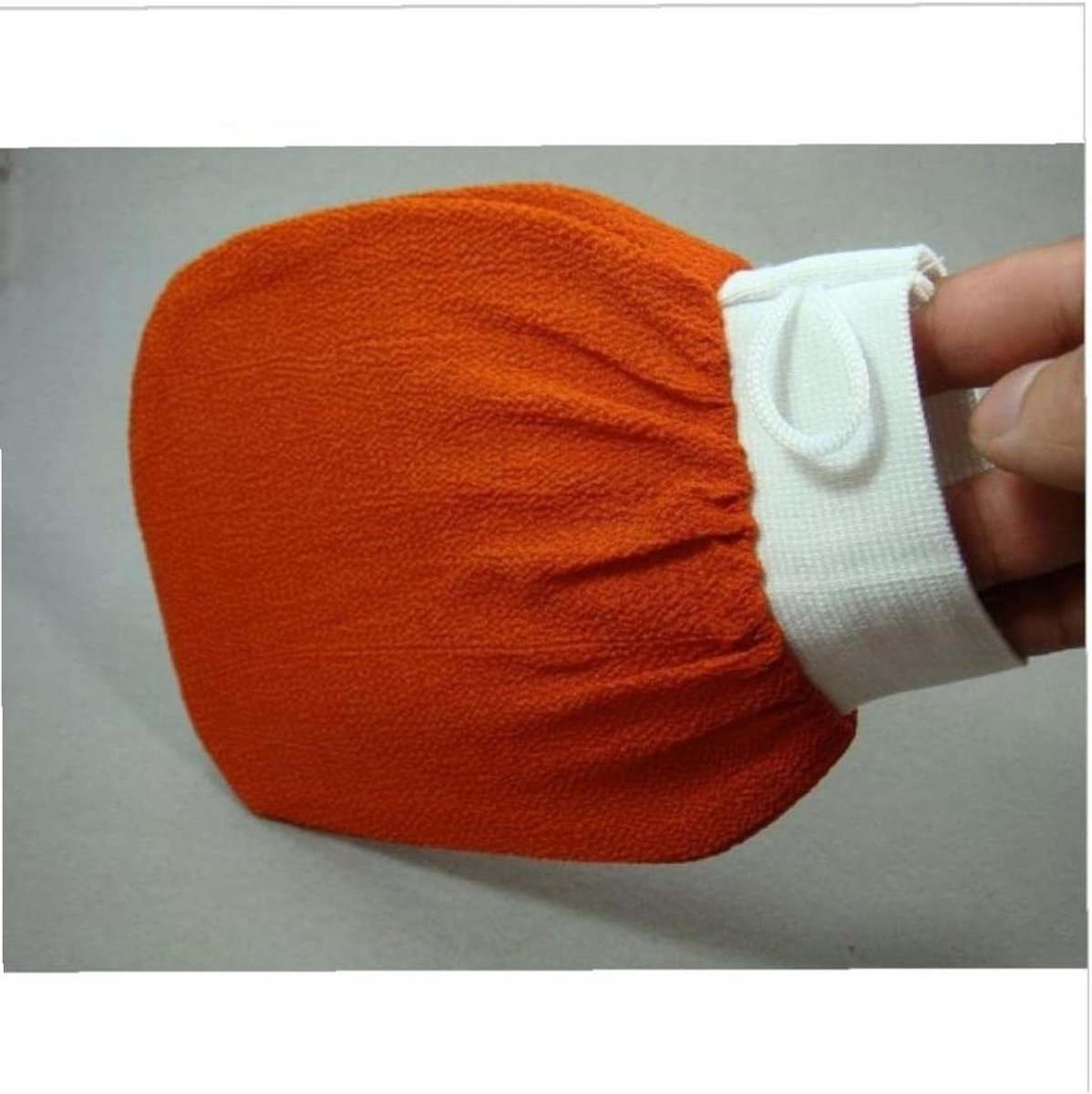 Peeling Handschoen - Scrub Handschoen Bad - Huid Peelen - Dubbel Geweven Stof - 19 g - Oranje