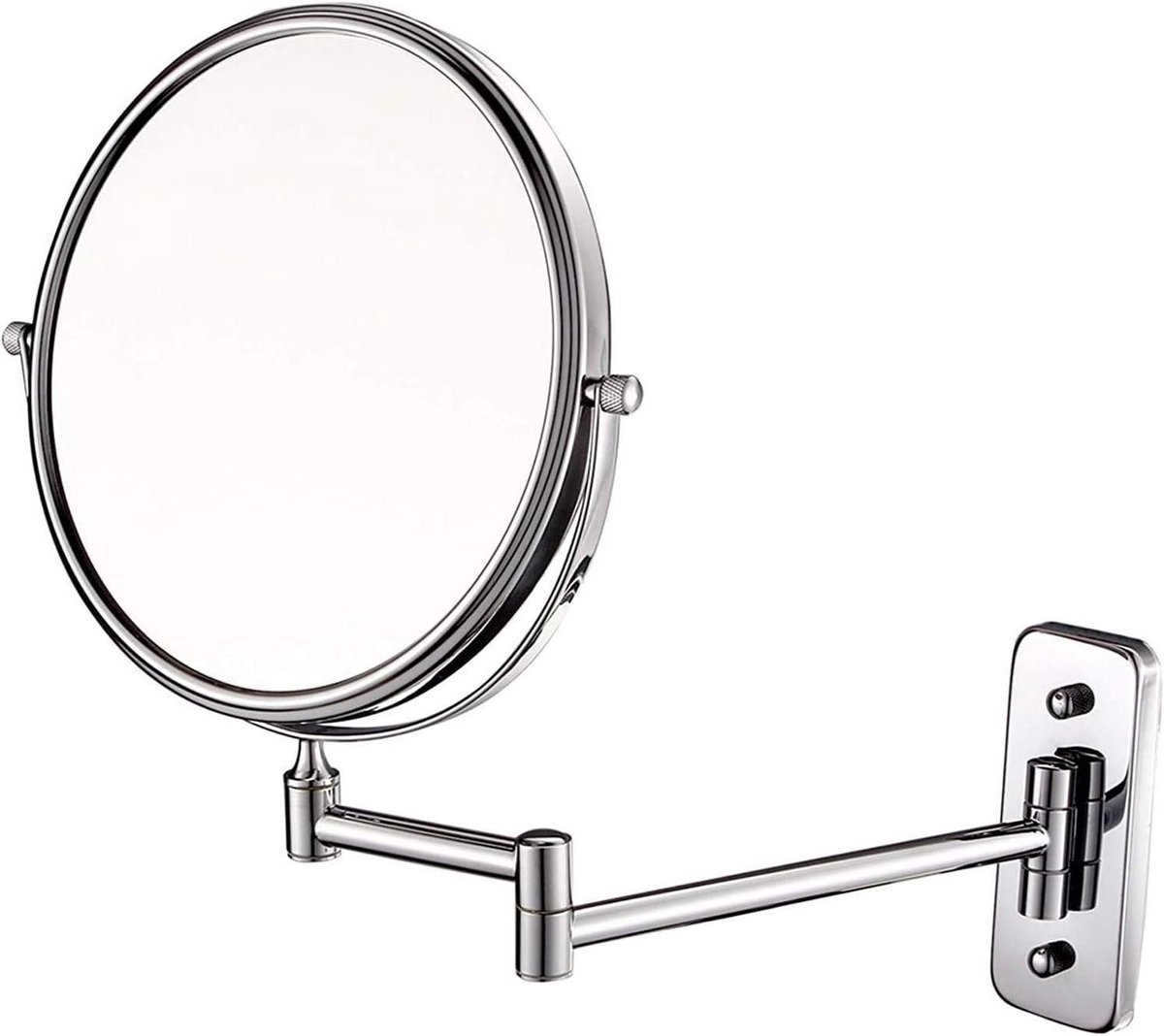 Wandspiegel - Kapspiegel - Make-up aanbrengen - Uitschuifbaar en draaibaar - 8 inch - Zilver