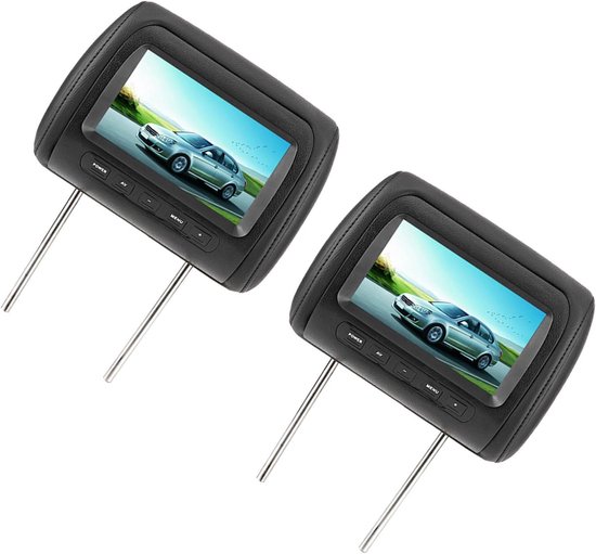 Hoofdsteun Monitor - Auto Scherm - Reis Vermaak - Dubbele Video Invoer - 9.4 Inch - Zwart — afbeelding 3