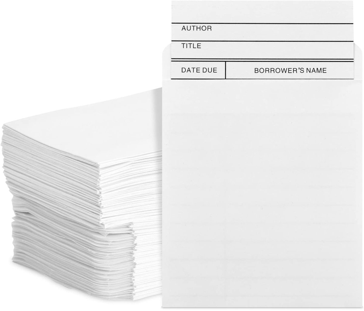 Solidchoice - Dailygoody - Bibliotheekkaartzakken - Zelfklevend - 100 Pack - 8,9 x 11,4 cm - Boekafrekeningen - Handig voor leerlingen en bibliotheken