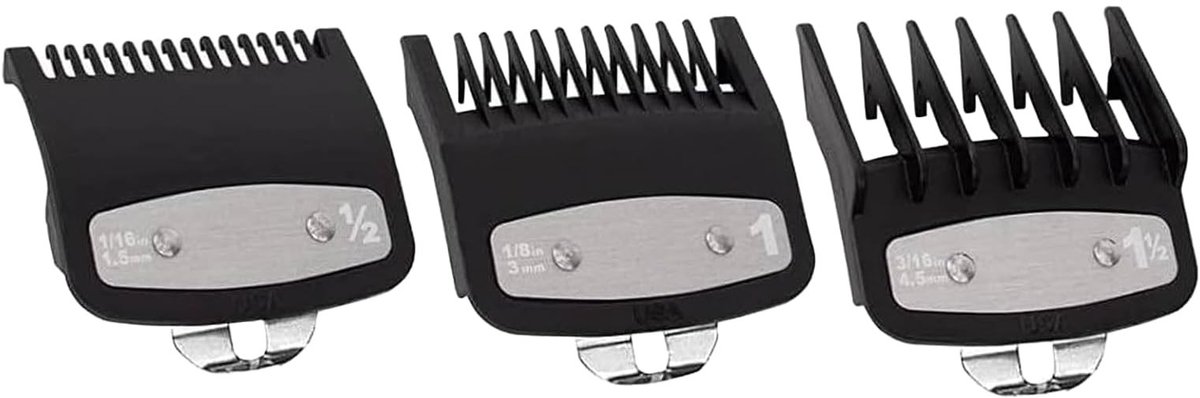 Allecto - Clipper Guards - Vervangende haartondeuse gids kammen - Professionele snijbeschermers - Zwart - Tondeuse accessoires - Geschikt voor Wahl...